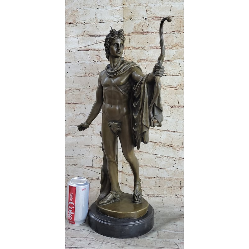 Apollo As An Archer With Bow - Bronze Sculpture Statue Greek Roman Mythology Art