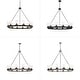 preview thumbnail 2 of 28, Allegray 12-light Farmhouse Faux Wood Wagon Wheel Chandelier with UL Certified - 42 inches