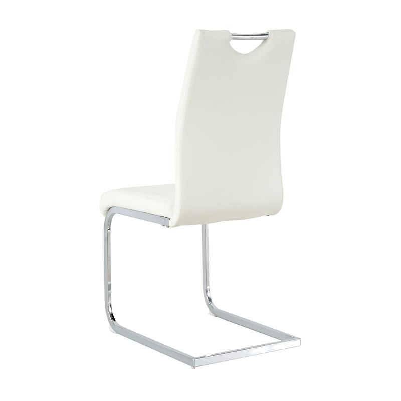 Modern Dining Chairs with Faux Leather Padded Seat