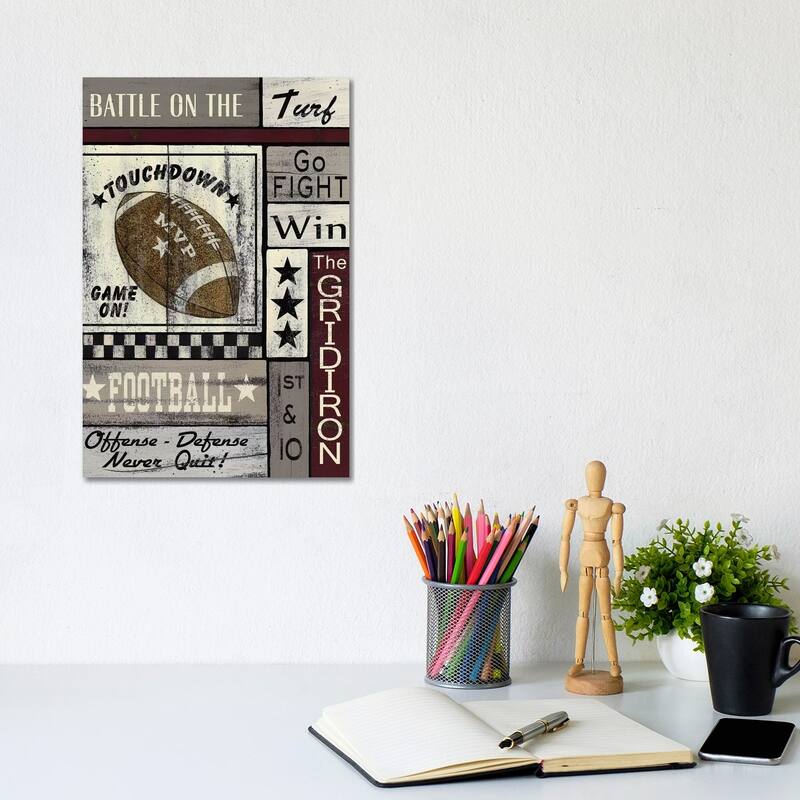 iCanvas "Football Game On" by Linda Spivey Canvas Print - 12x8x0.75