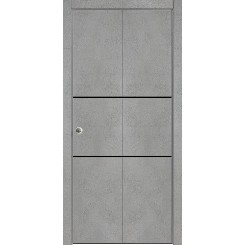 Bi-fold Doors 36 x 80 Planum 0014 Concrete with Sturdy Tracks - 64" x 84" ( 2* 32x84)