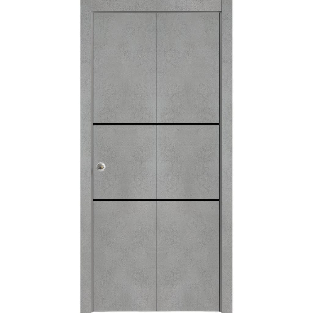 Bi-fold Doors 36 x 80 Planum 0014 Concrete with Sturdy Tracks
