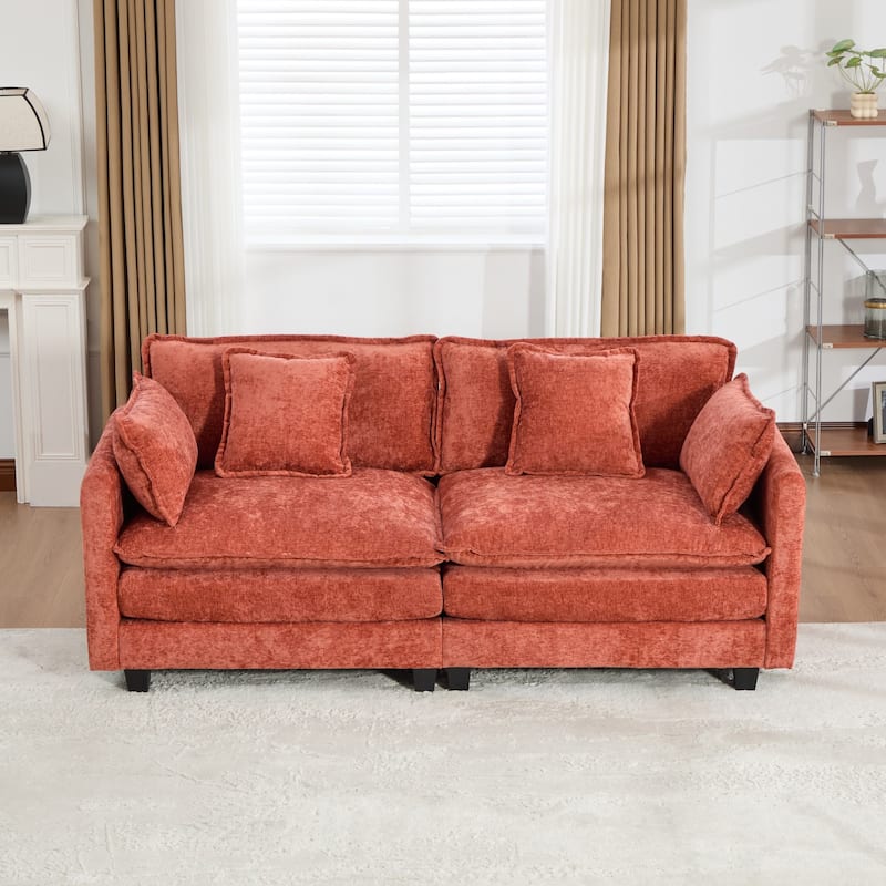 Cloud Sofa LoveSeat (Ottoman is not included), Modern Sectional Couch, Comfy Double Layer Upholstered Seat Cushion