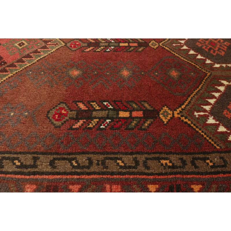 ECARPETGALLERY Hand-knotted Andelz Dark Red Wool Rug - 3'5 x 4'10