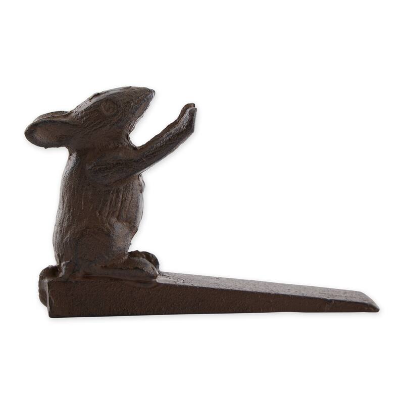 Bunny With Carrot Door Stopper - Camel