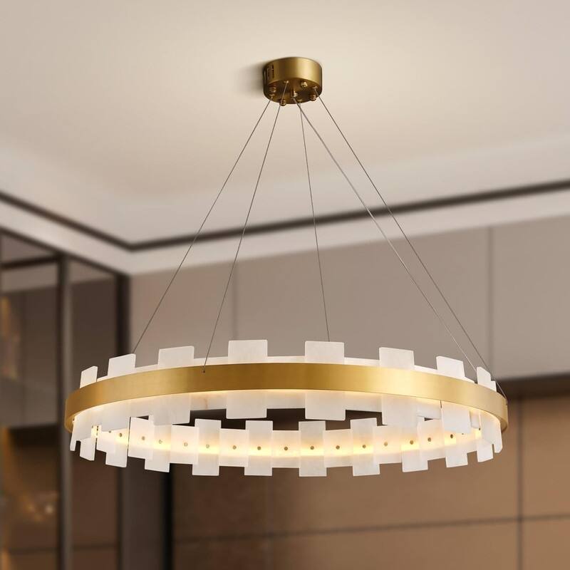 Light luxury marble ring pendant lamp - 31in