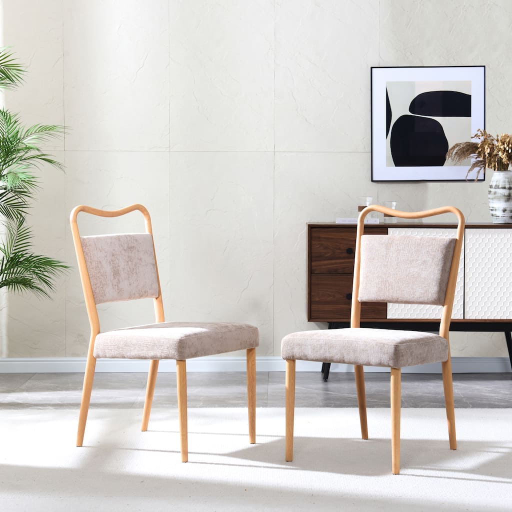 Christopher Knight Home - Mid-Century Modern Upholstered Metal Base Dining Chair with Heat Transfer Finish (Set of 2)