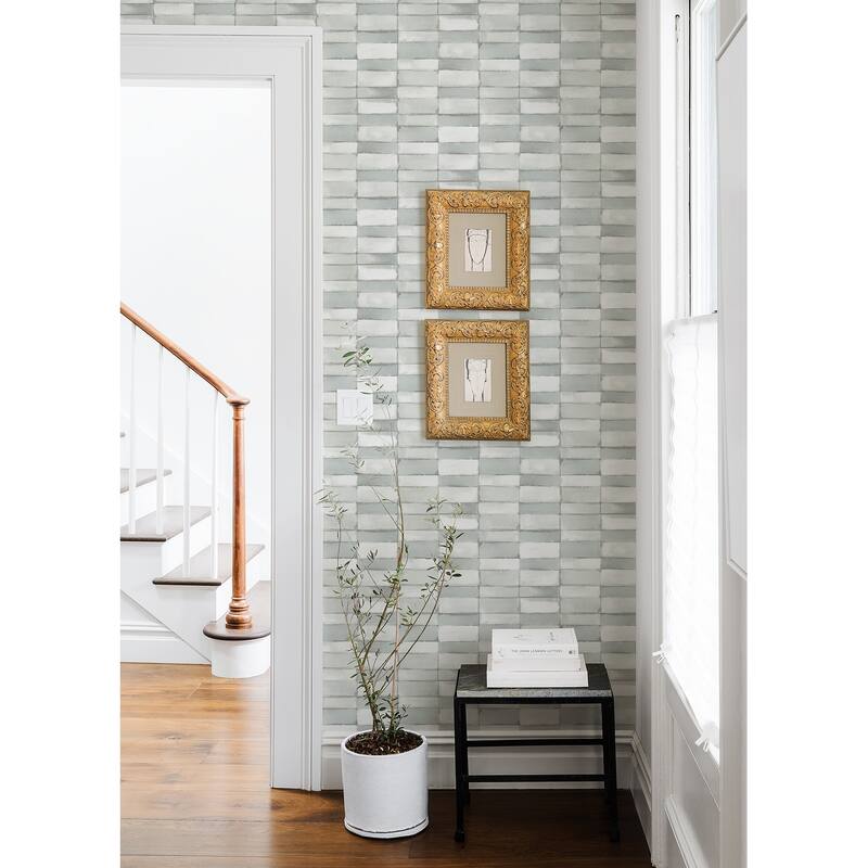 A-Street Prints Braden Sage Tile Wallpaper