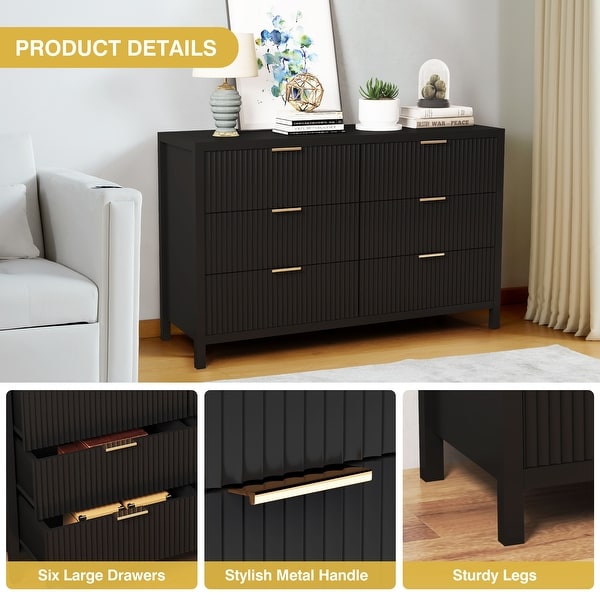 Wooden 6 Drawer Storage Dresser Cabinet Chest of Drawers On Sale Bed Bath Beyond 40930822