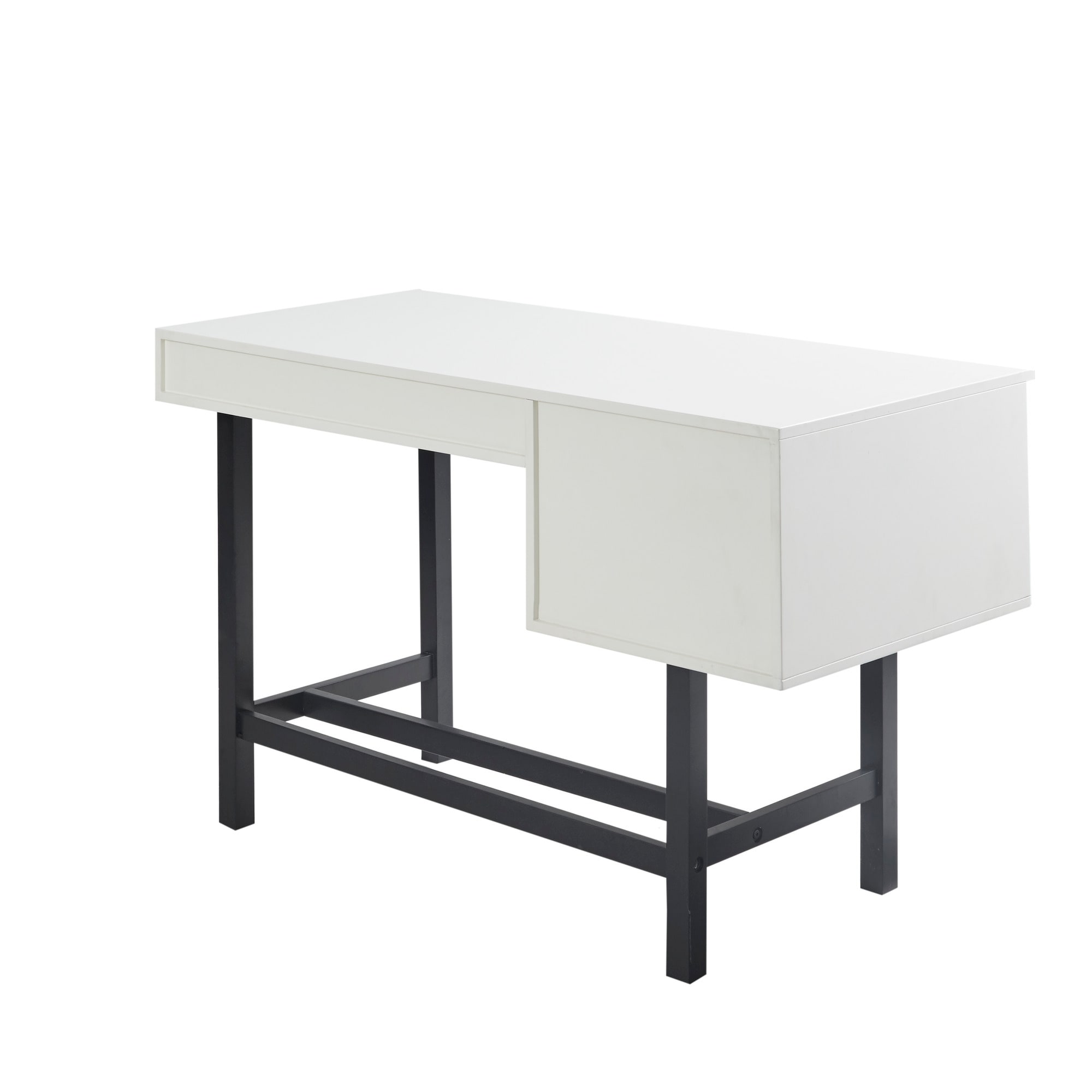 Madison Park Abram White/ Brown Writing Desk With Drawer - Bed 