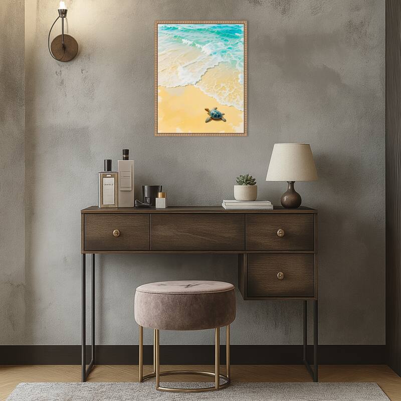 Turtling by Kintsugi99 Framed Canvas Wall Art Print