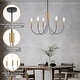 preview thumbnail 22 of 34, 5-Light Rustic Candlestick Hanging Linear Chandelier Lighting Fixture for Kitchen Island
