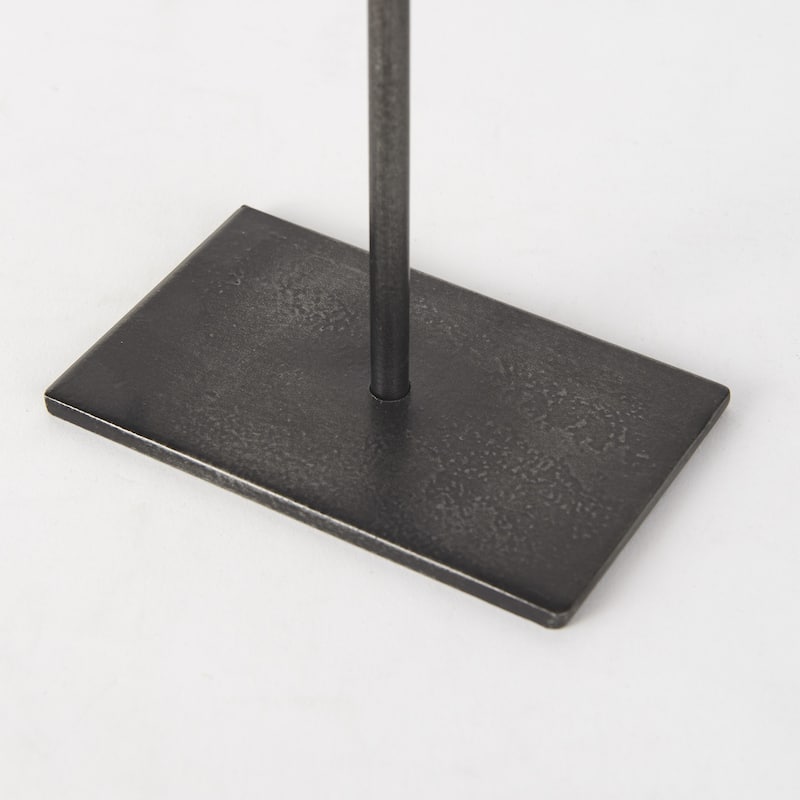 HomeRoots 21" Gray Metal Tabletop Sculpture - 3" W x 5" D x 21" H