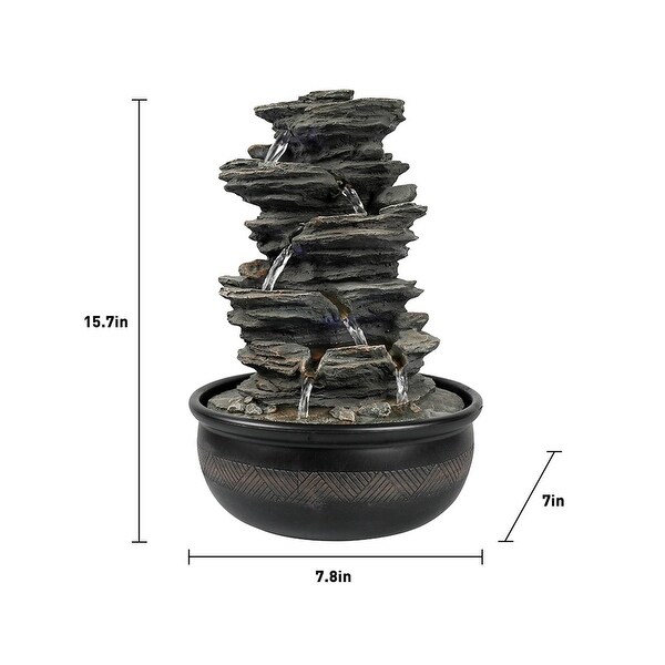 Living Room Water Fountains Feng Shui Tabletop Indoor Zen-Inspired