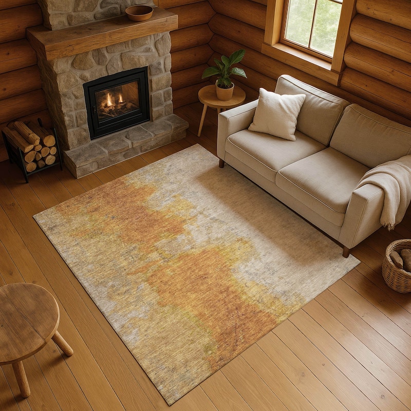 Premium Washable Super Soft Abstract Ombre Mayfield Rug - Copper - 8' x 10'