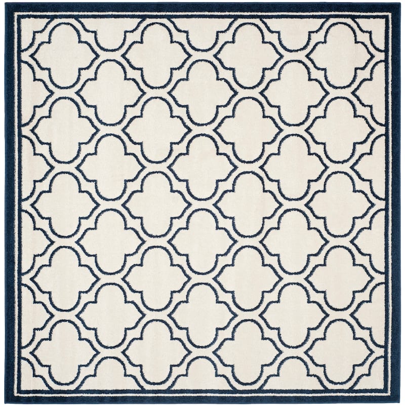 SAFAVIEH, Amherst Doraline Modern Rug - 7' Square - Ivory/Navy
