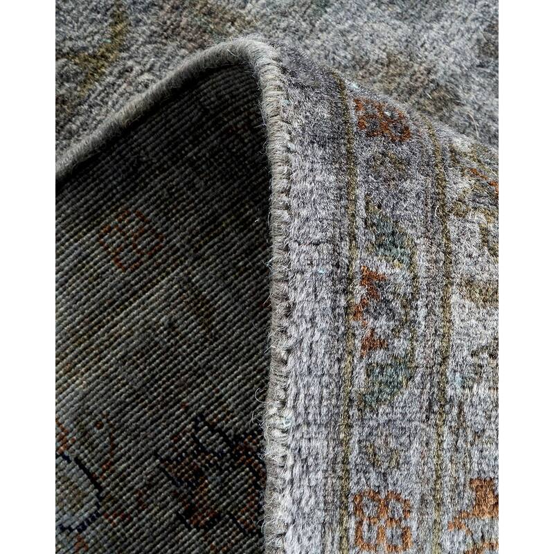 Overton Hand Knotted Wool Vintage Inspired Modern Contemporary Overdyed Gray Area Rug - 3' 1" x 5' 3"