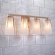 preview thumbnail 11 of 23, Modern Gold Bathroom Vanity Lights Dimmable Frosted Glass Wall Sconces 4 Lights- L28'' x W5'' x H9''