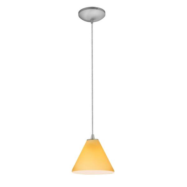 slide 2 of 2, Access Lighting Martini Steel Integrated LED Cord Pendant, Amber Shade