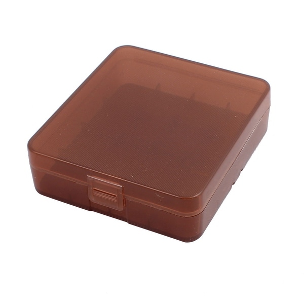 83mmx74mmx23mm Hard Plastic Battery Storage Case Holder Organizer Brown