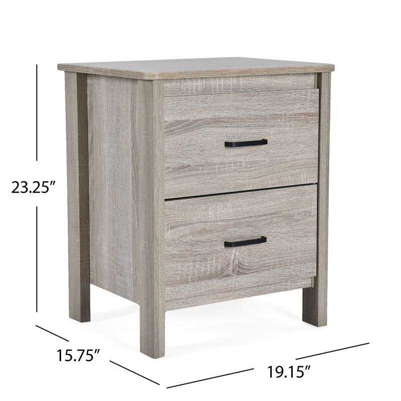 Olimont Contemporary 2 Drawer Nightstand by Christopher Knight Home