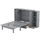 preview thumbnail 11 of 22, Queen Size Wood Murphy Bed with Shelves,Wall Bed with Drawers and USB Ports