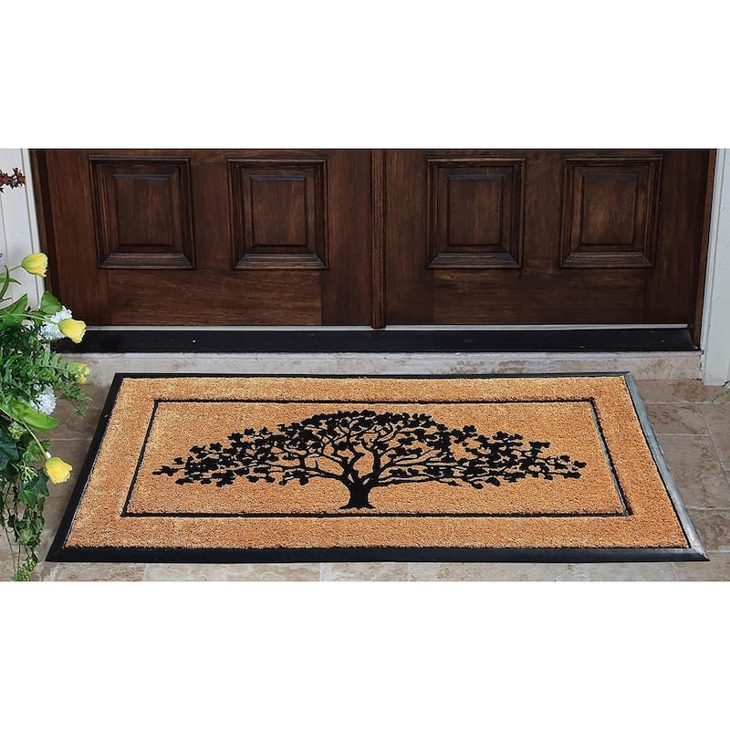A1HC Natural Coir & Rubber Hand Flocked Large Door Mat