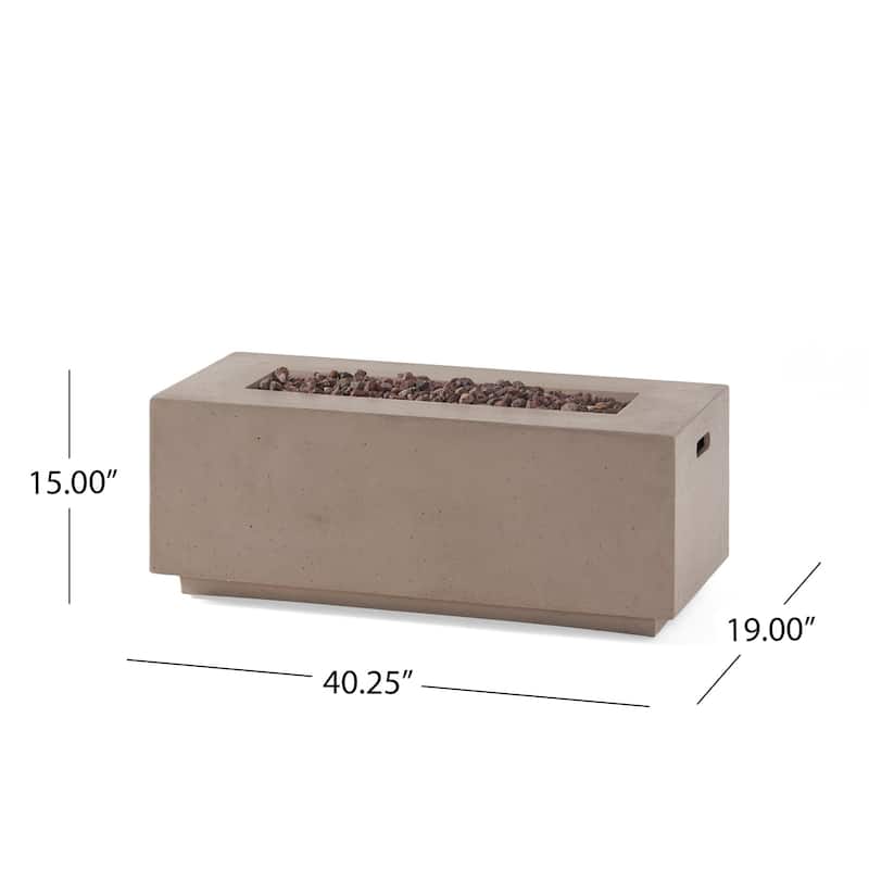 Outdoor 40,000 BTU Rectangular MgO Concrete Propane Fire Pit