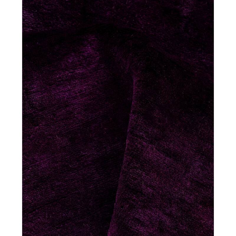 Overdyed One-of-a-Kind Hand-Knotted Area Rug - Purple - 3' 2" x 12' 5"