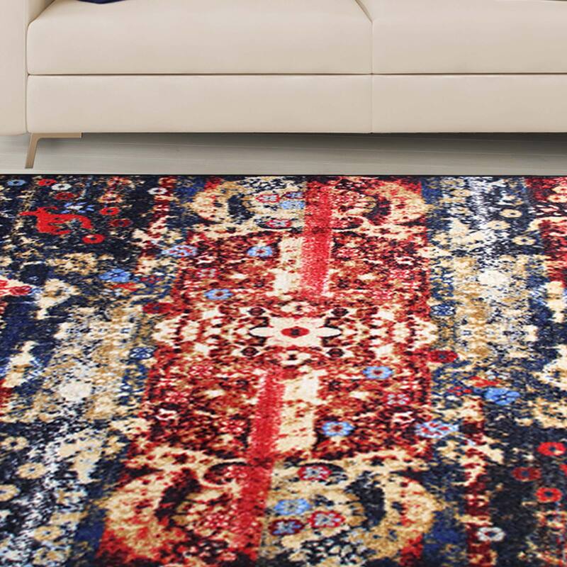 Superior Oswell Medallion Non-Slip Washable Indoor Runner or Area Rug