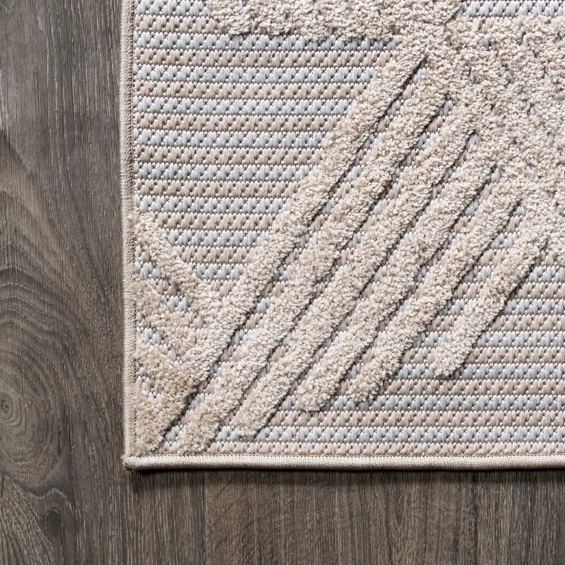JONATHAN Y Sumak High-Low Pile Art Deco Geometric Indoor/Outdoor Area Rug