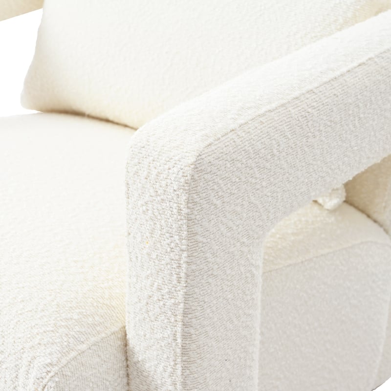 White 30.3" Accent Chair with Lumbar Support