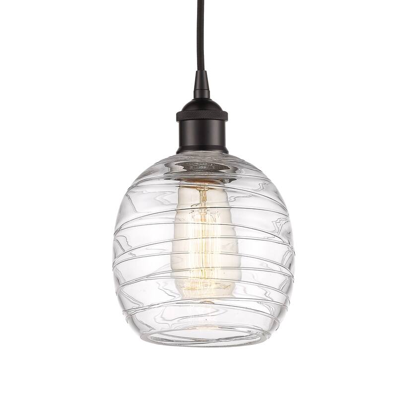 Innovations Lighting 616-1P-10-6 Belfast Pendant Belfast 6" Wide Mini - Oil Rubbed Bronze / Deco Swirl