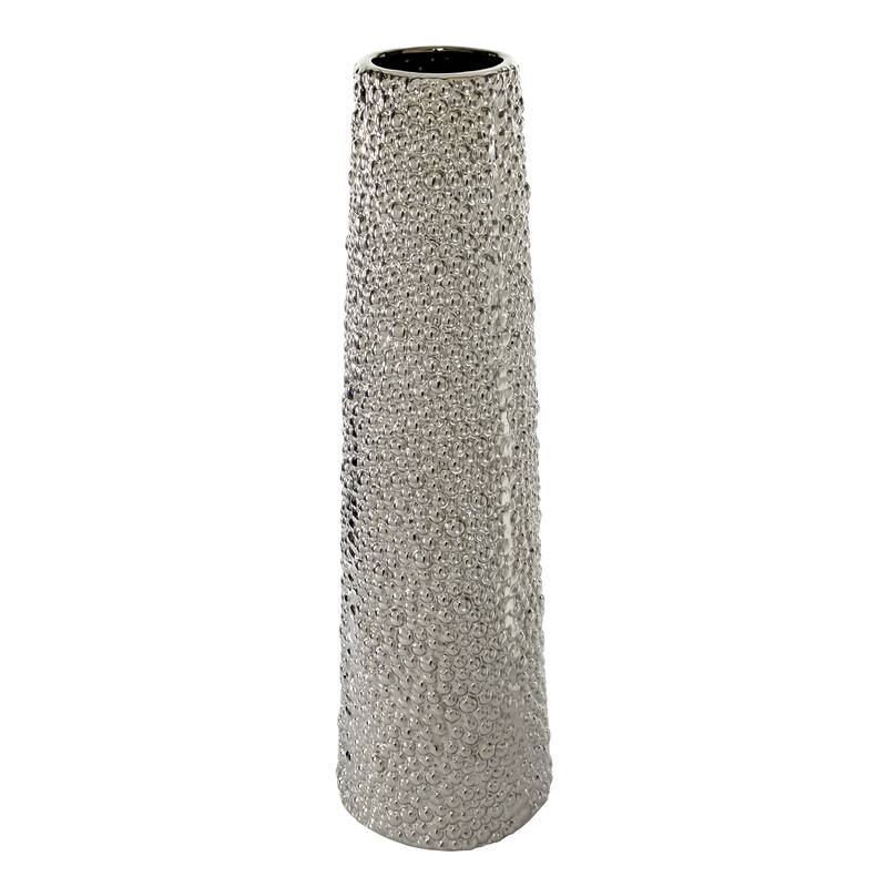 Minimalist Ceramic Modern Tall Vase with Bubble Texture - Silver, Black, Gold, White