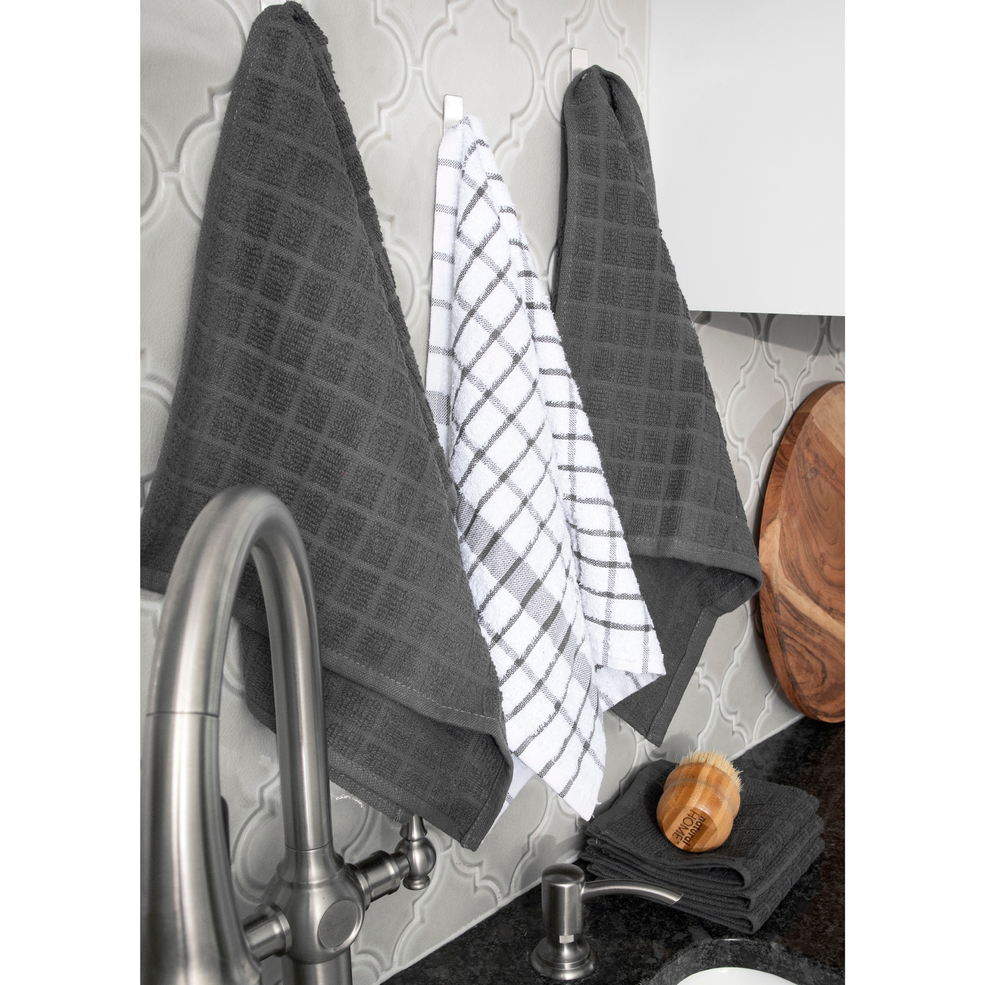 Now Designs Extra Large Wovern Cotton Kitchen Dish Towels London Gray Set  of 3, Set of 3 - Harris Teeter