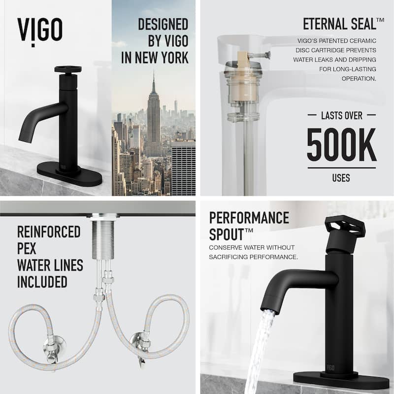 VIGO Ruxton 8" H Single Handle Single Hole Bathroom Faucet