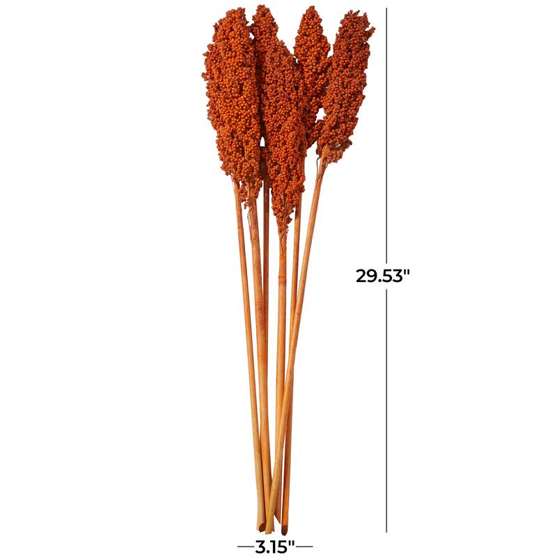 Orange Dried Plant Corn Maze Home Decor Natural Foliage with Long Stems