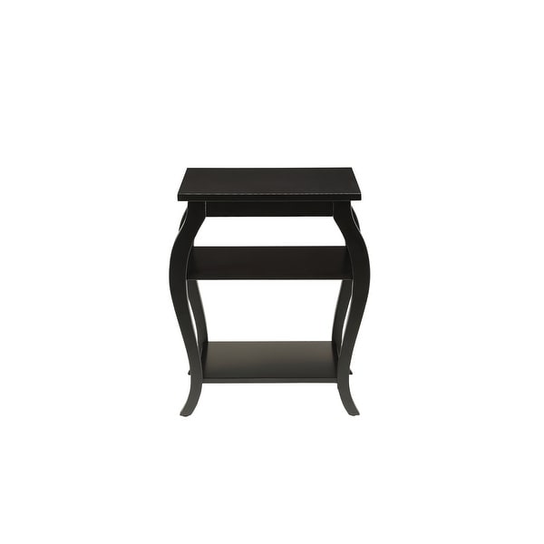 End Table In Black - Mdf, Solid Wood Leg Black
