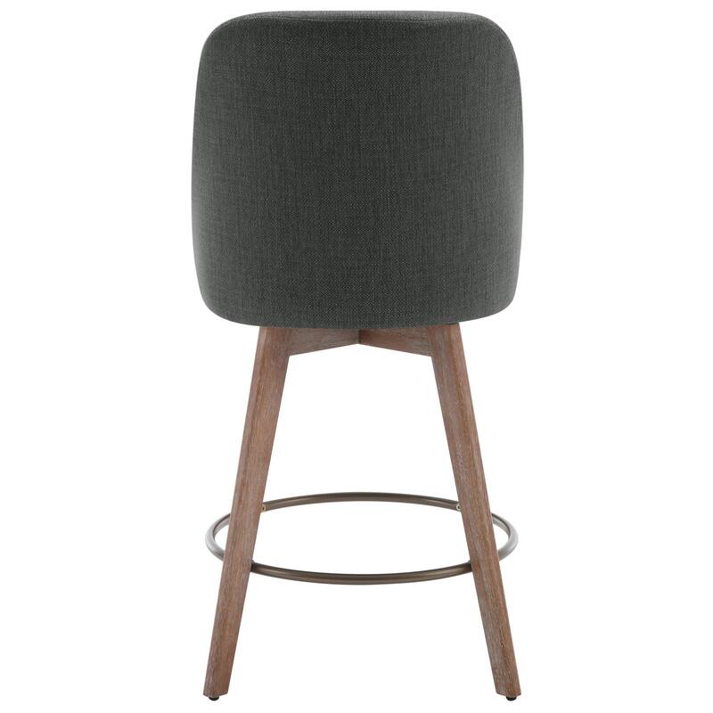 26" Counter Height Swivel Bar Stool, Upholstered Counter Stools - 39.37" (H) x 22.44" (D) x 21.65" (W)
