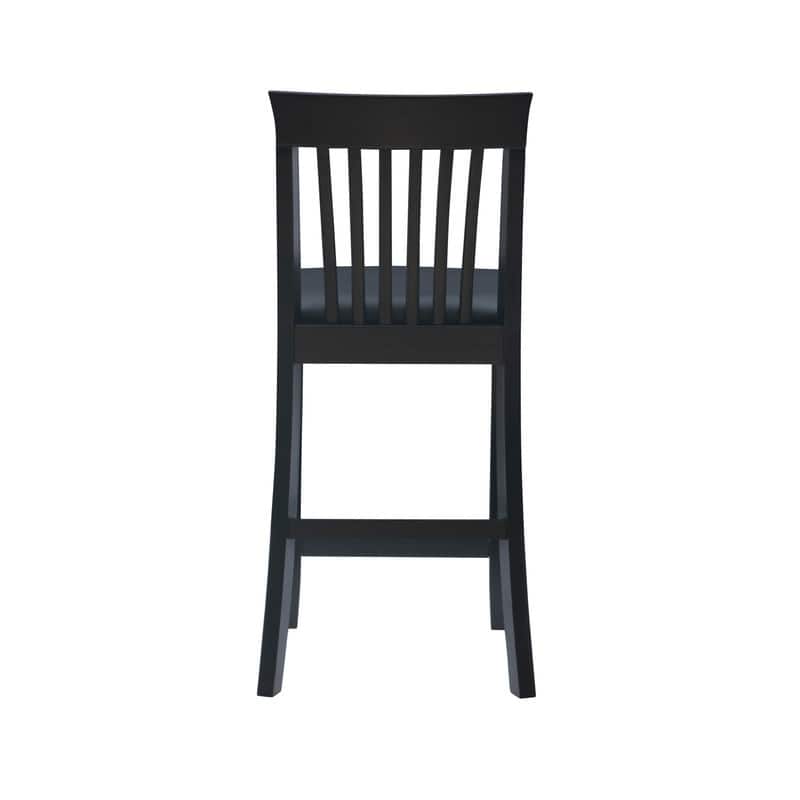 Linon Floresti Black Slat-back Counter Stool
