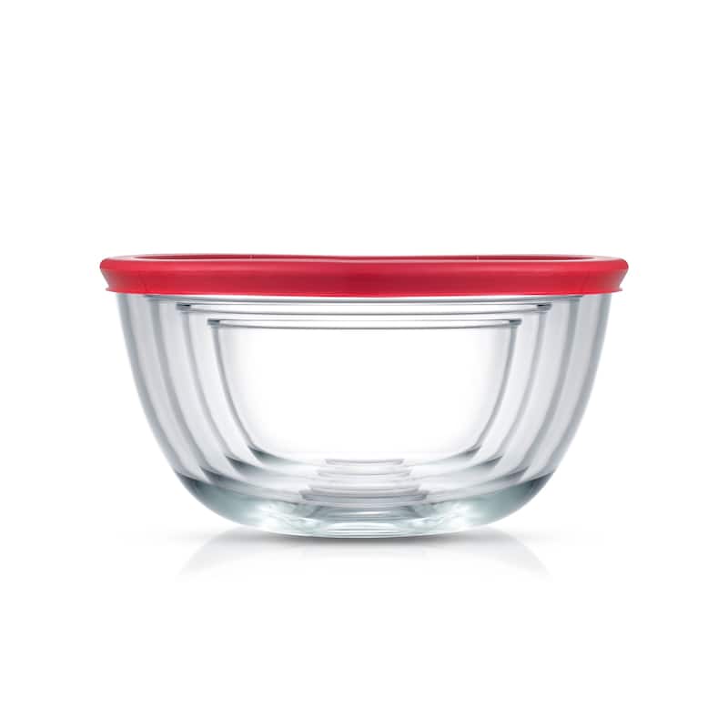 JoyFul by JoyJolt Set of 4 Glass Mixing Bowls With Lids - 16.5 oz, 33.5 oz, 50.5oz, 67.5oz