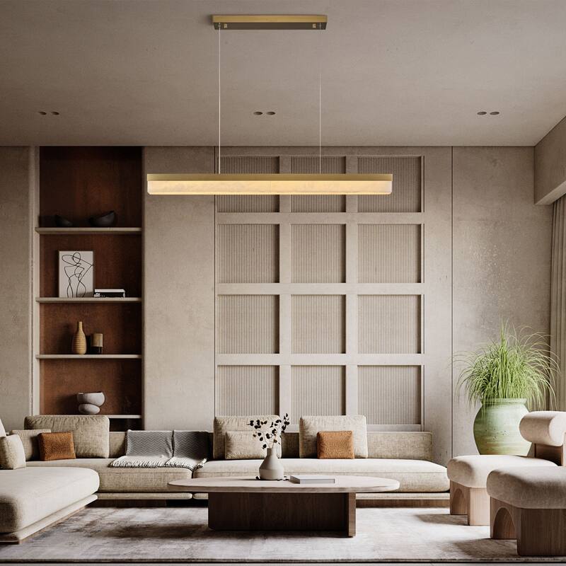 KAYLA Alabaster Pendant Light 1200 - 1800 Matte Black/Gold