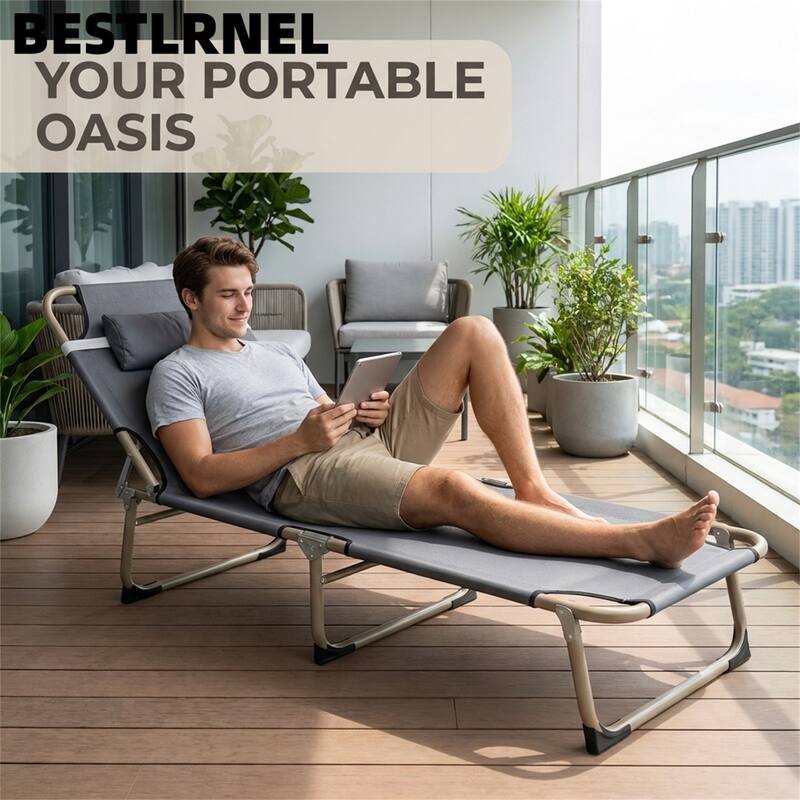 BESTLRNEL Outdoor Chaise Lounge