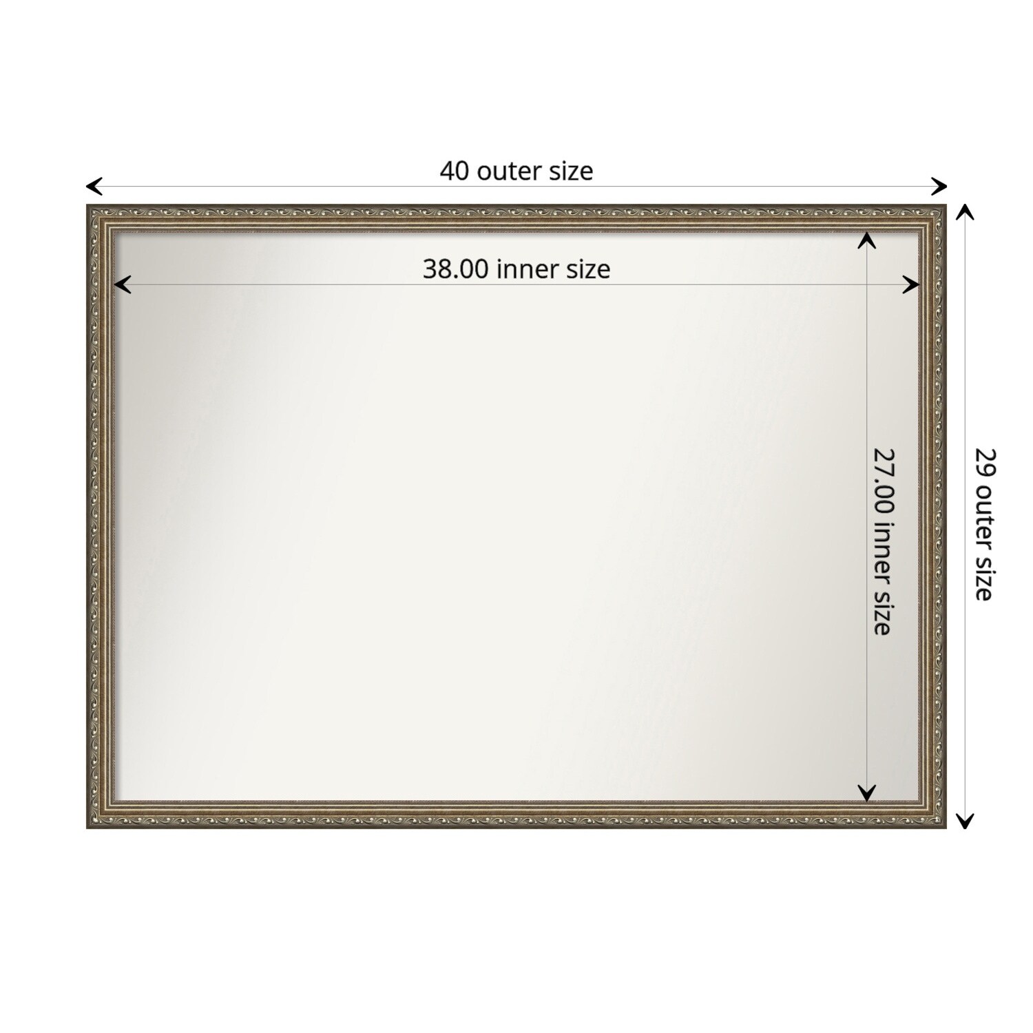 Non-Beveled Wood Bathroom Wall Mirror - Parisian Silver Frame