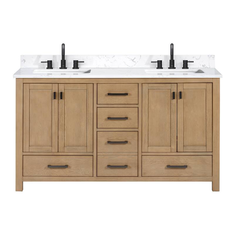 Avanity Modero 60 in. Double Sink Bathroom Vanity with Engineered Stone Top - 61"W x 22"D x 35"H