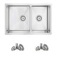 preview thumbnail 2 of 15, STYLISH 28 inch Stainless Steel 18G 60/40 Double Bowl Reversible Undermount Sink - 28" x 18" x 9"