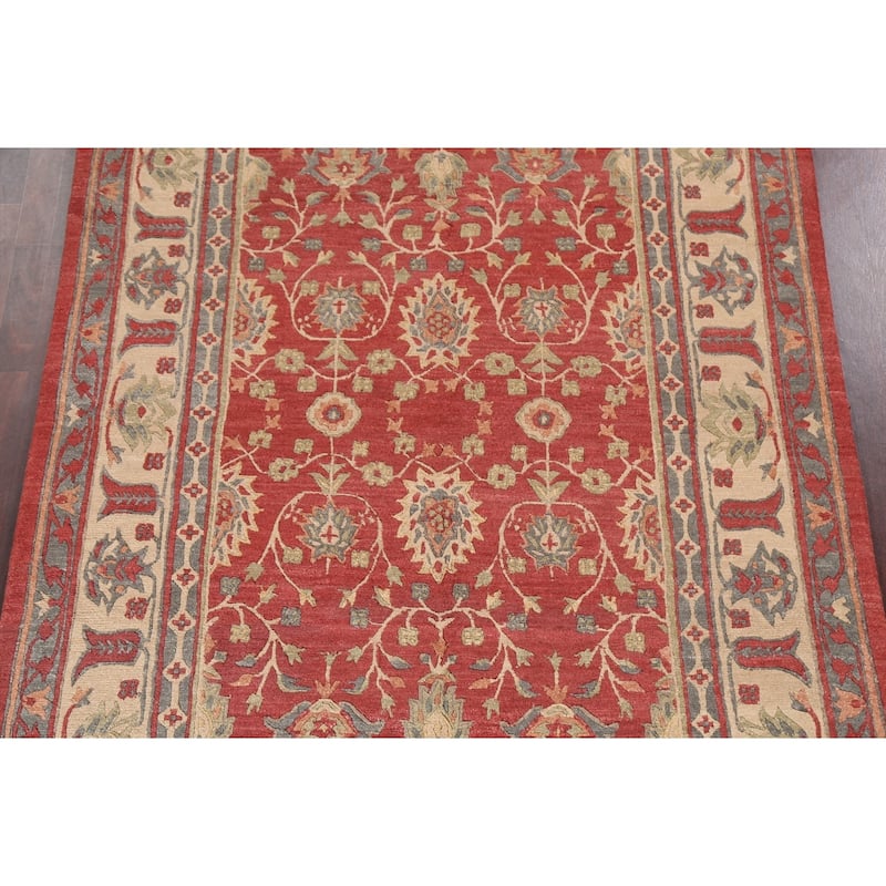 Vegetable Dye Nepalese Oriental Area Rug Hand-knotted Wool Carpet - 6'1" x 9'4"