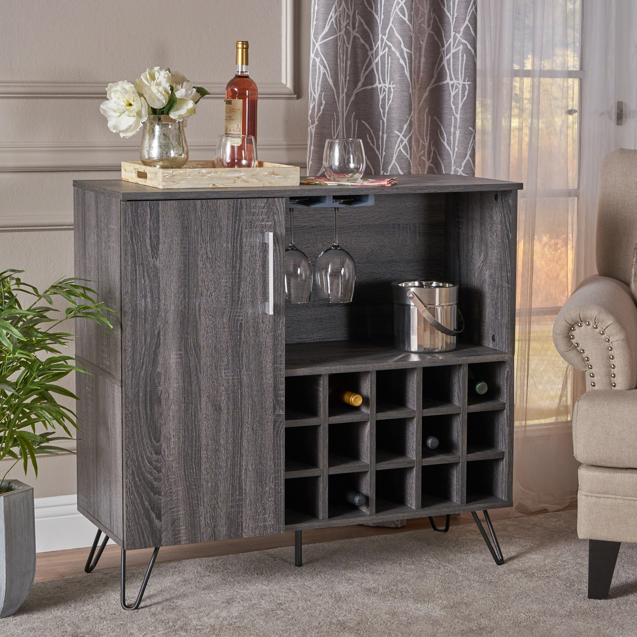 Lochner 15 Bottle Wine and Bar Cabinet by Christopher Knight Home