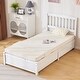 preview thumbnail 22 of 27, Four Large Drawers Pinewood Twin Bed With A Curved Vertical Headboard