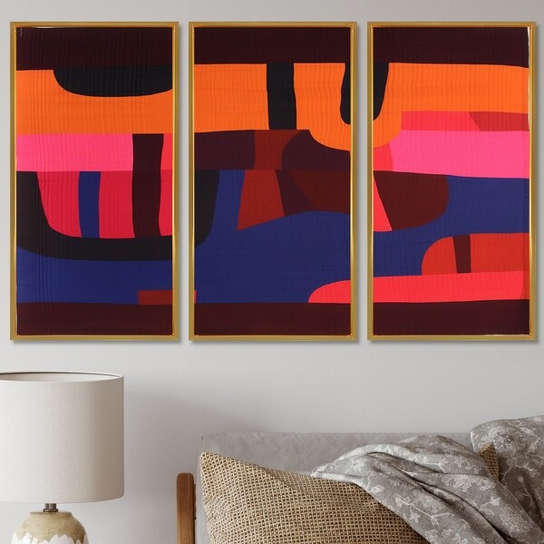 レトロ ミッドセンチュリー 昭和 平成レトロ ネオレトロ retro mod Midnight Melodies Retro 70s Purple Orange II - Abstract Modern